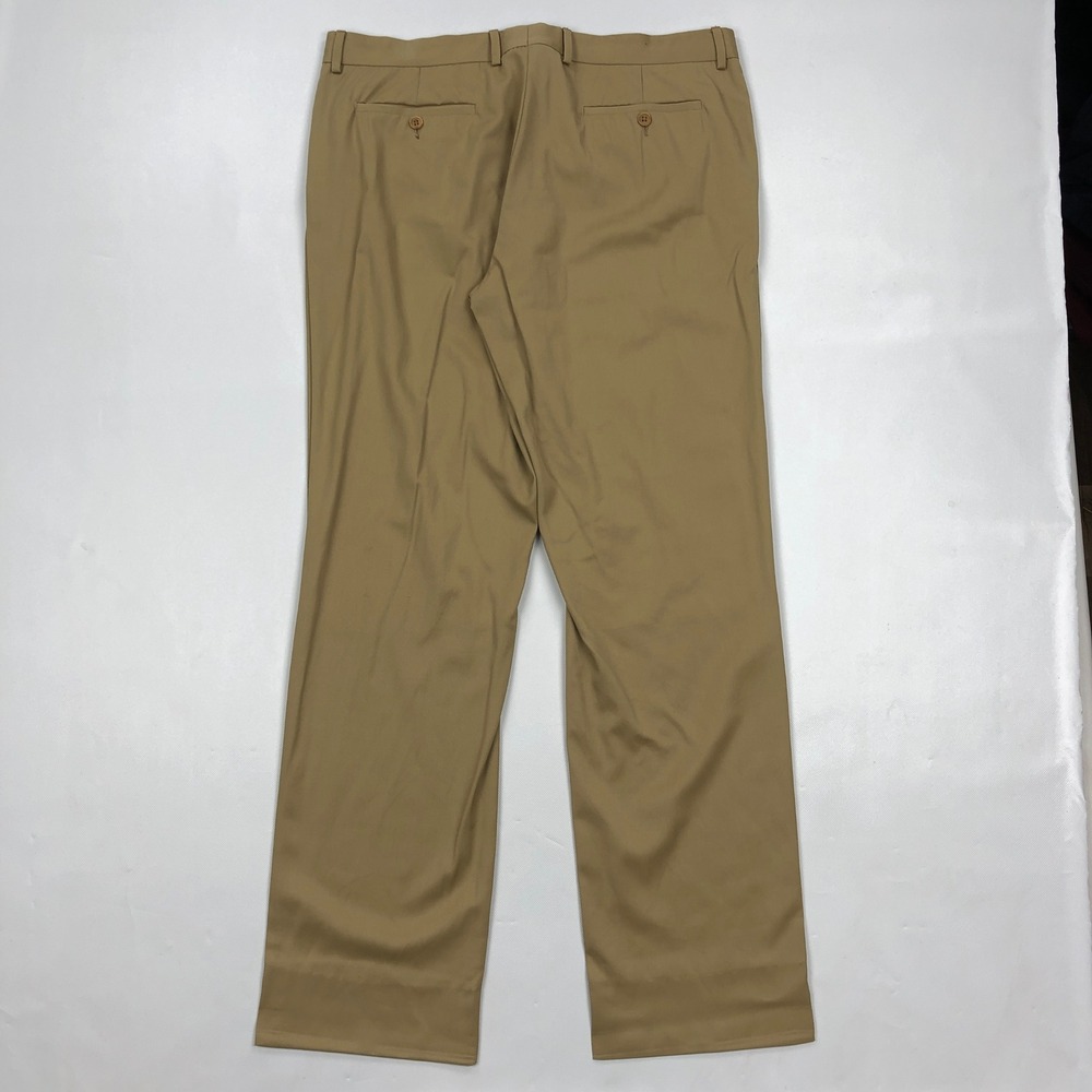 Polo Ralph Lauren Mens 38 Tan Wool Dress Pants Made in Italy Straight Leg Chino - Picture 2 of 13